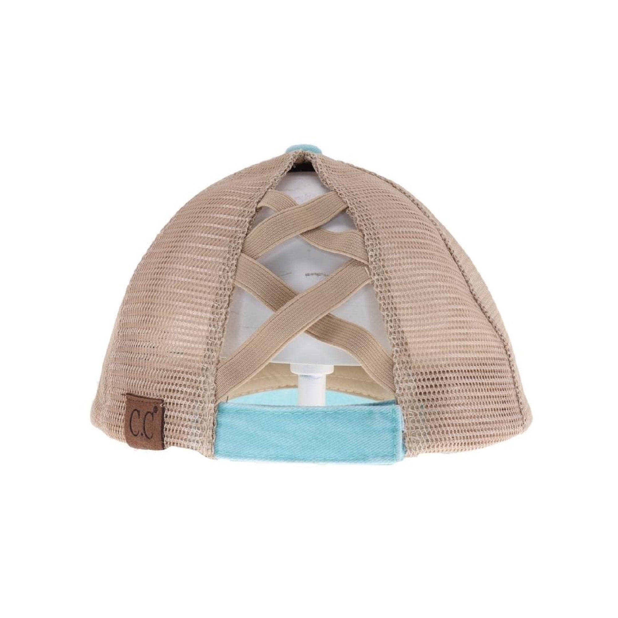 MiMi Wholesale - Wholesale Ponytail Cap - Women's - BT1017 Distressed Embroidered Peace Sign Cross Cross High Pony Baseball Cap6