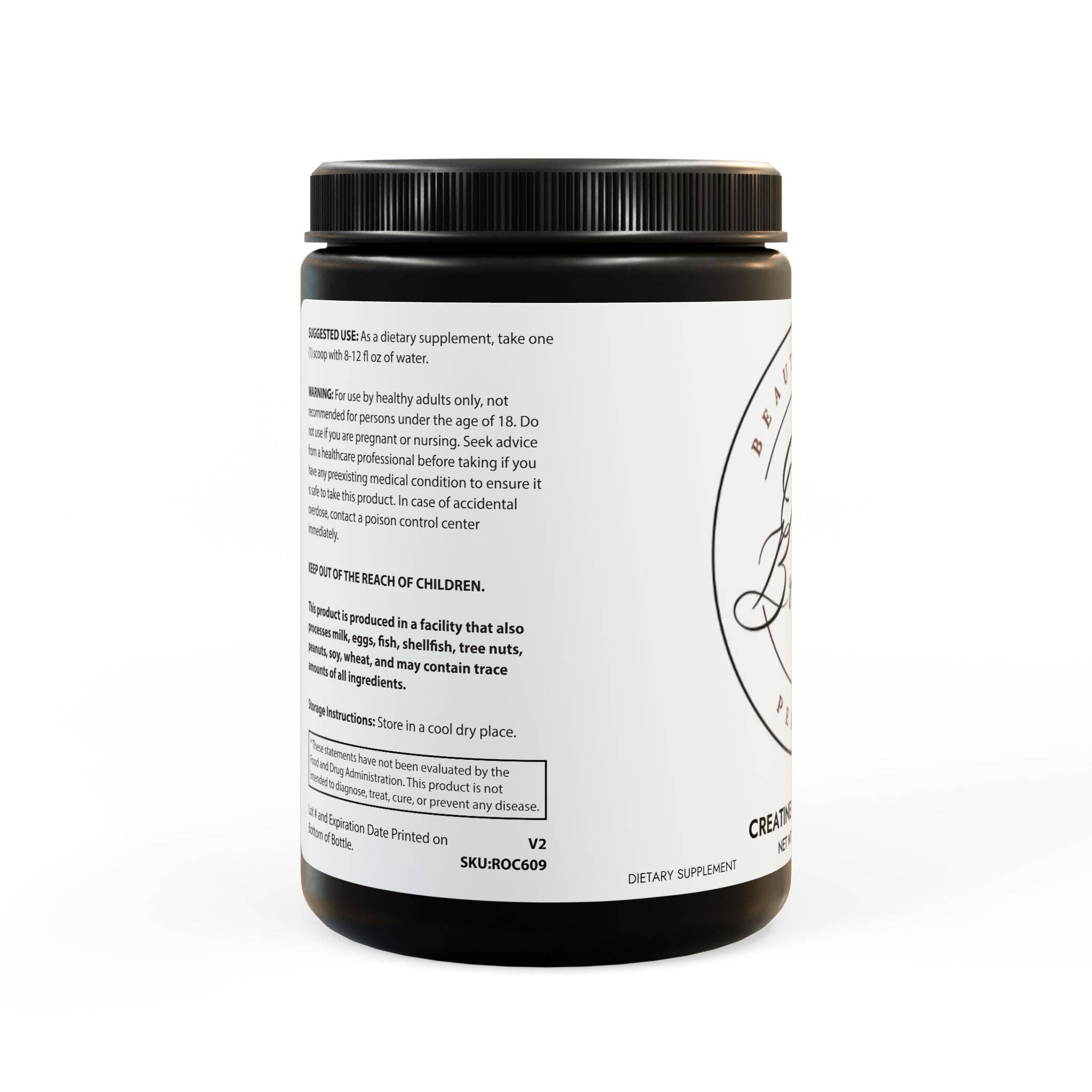 Black jar lid Creatine Monohydrate Supplement (300g, 10.58oz) for wholesale on Faire1