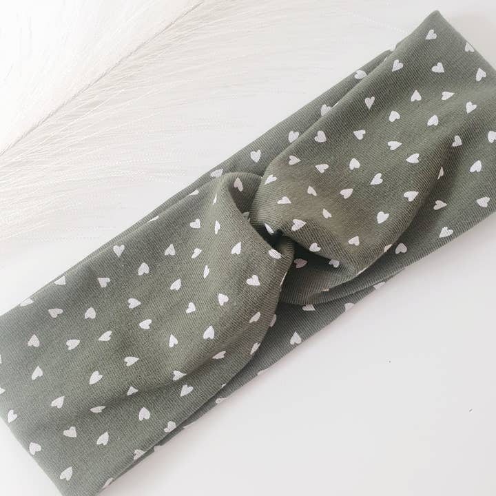 Fascia per capelli kaki cuore per la vendita all'ingrosso da parte di MlleChouChou