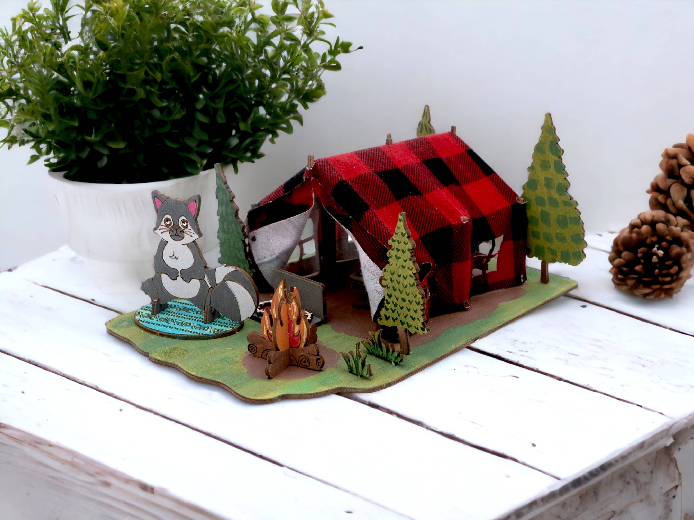 Woodsy Creative Co. - Wholesale DIY Craft Kit - Camping Tent Cabin 3D paintable DIY Kit1