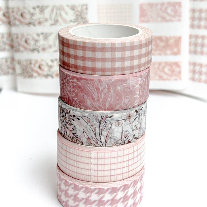 Flor de pétala cetim Washi 15mm por atacado de Lauren Phelps Designs