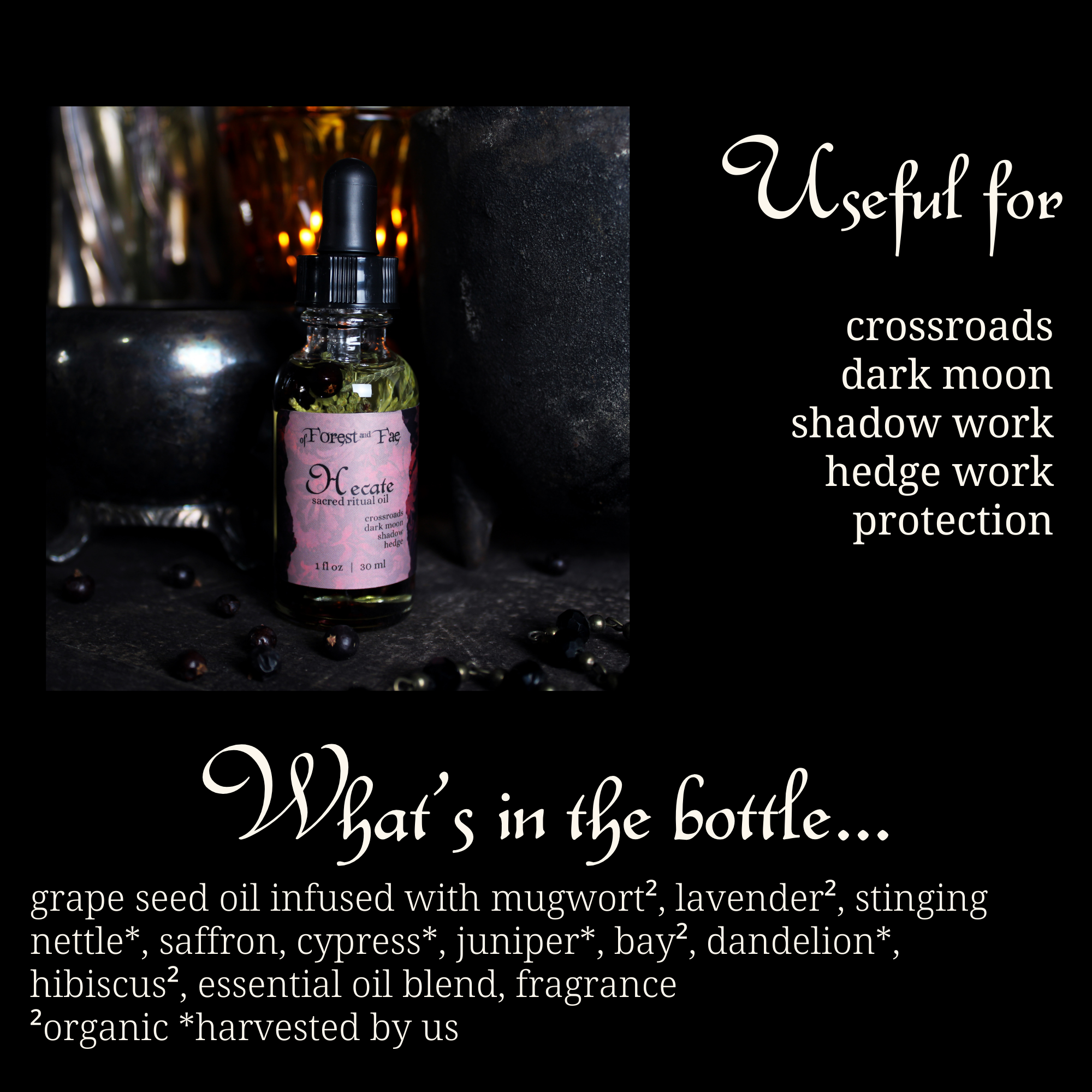 of Forest and Fae – wholesale Meditation supplies – Hecate Sacred Ritual Oil • Altar oil for spell & ritual work2