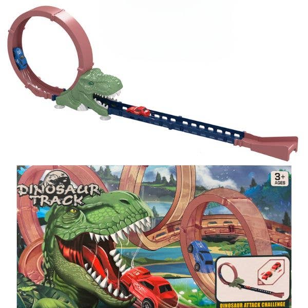 St. Louis Wholesale LLC - Wholesale Toy Car/Truck - Kids - Dinosaur Attack Challenge Track - Friction Car Looping Track