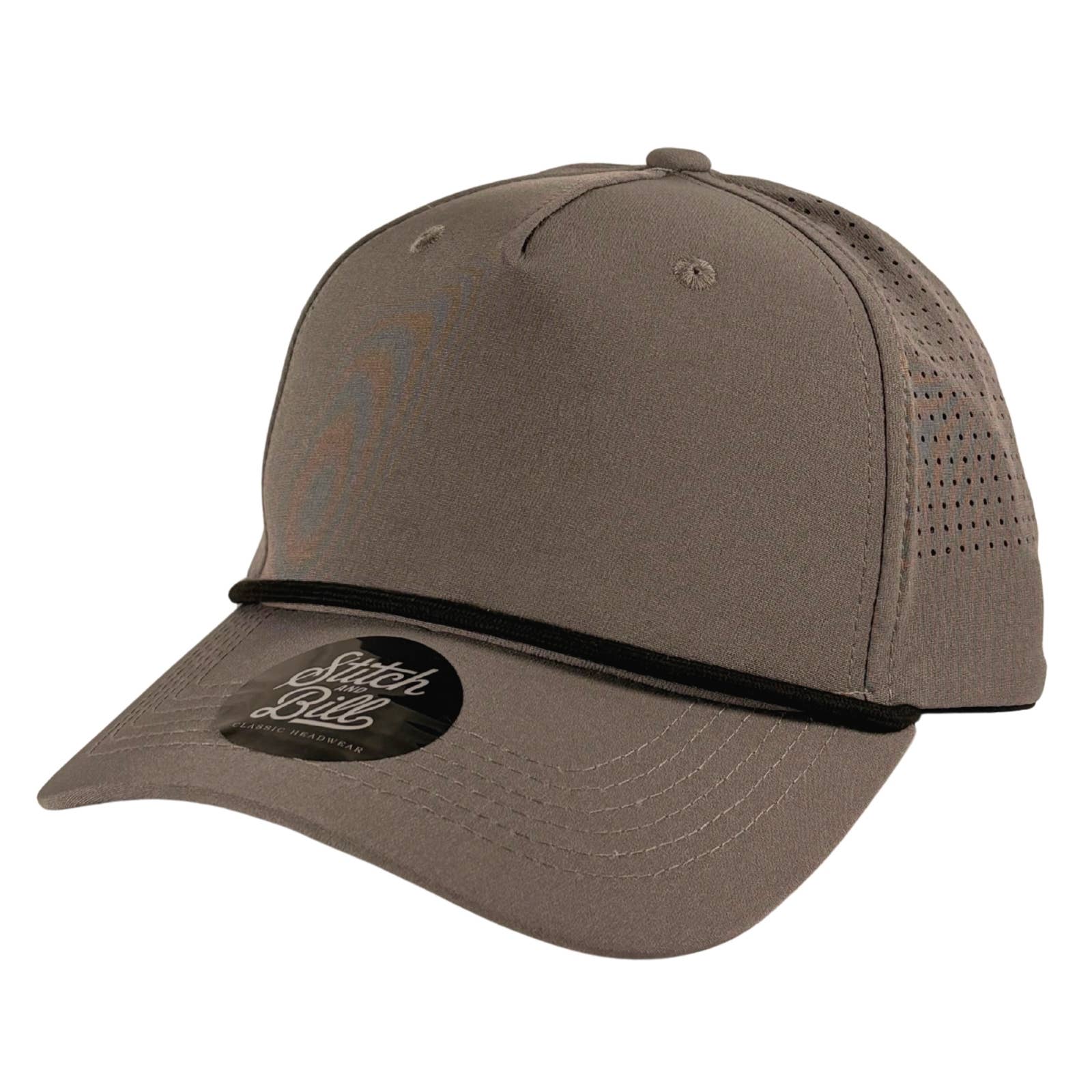 Stitch & Bill Hats - Wholesale Baseball Cap - Unisex - Performance 5 Panel Rope Baseball Cap Air Flow Men Women 16