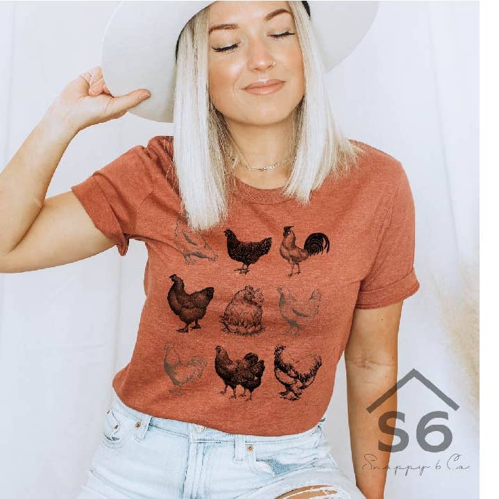 9 Chickens Hand Drawn Screen Print Transfer- Black for wholesale by Snappy 6 Co