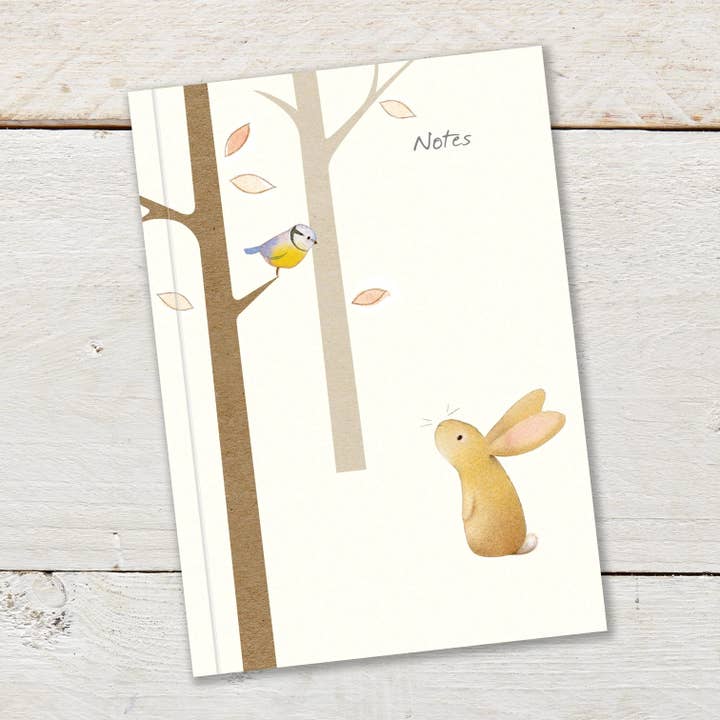 NOTES RABBIT AND BLUETIT NOTEBOOKS, JOURNALS, NOTEPADS for wholesale by Ginger Betty Ltd