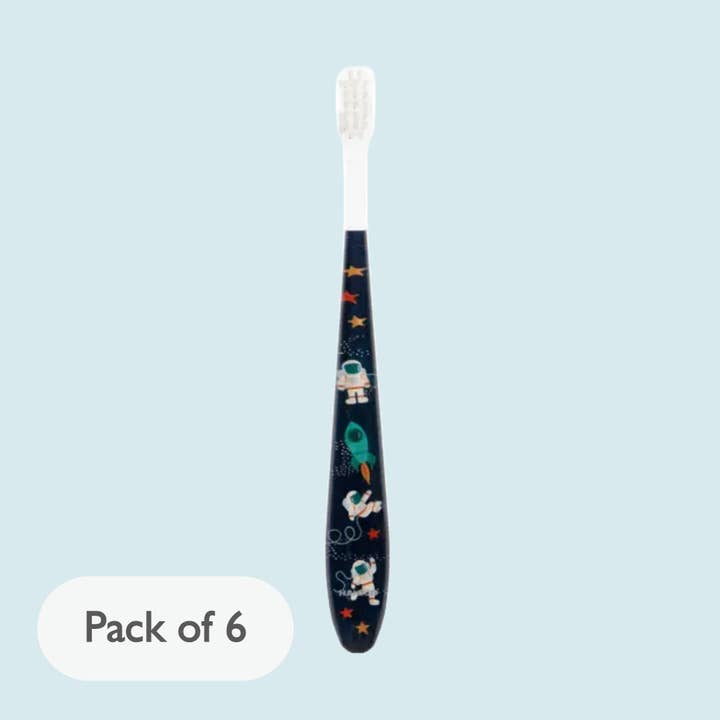 Kids & Toddler Toothbrush - Astronauts | 6 Individual packs for wholesale by HAMICO -Innovative Toothbrush