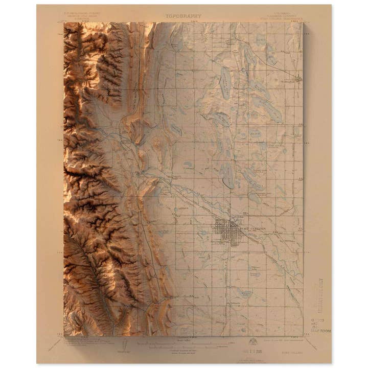 Ft. Collins, Colorado for wholesale by Scott Reinhard Maps