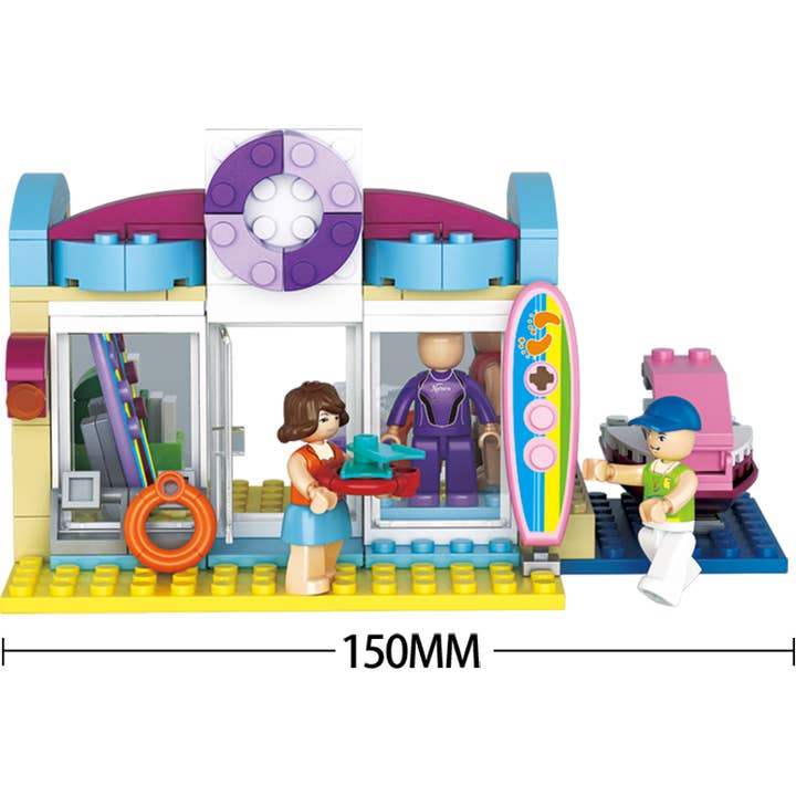 Texas Toy Distribution - Wholesale Building Set - Kids - Girl's Dream Beach Surf Shop Building Brick Kit (192 pcs)3