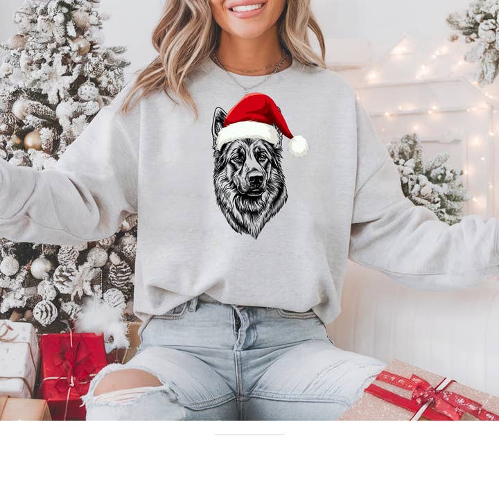 Christmas Dog sweatshirt for wholesale by The Jasper Boutique