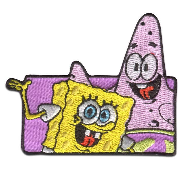 pink Patches - SpongeBob SquarePants and Patrick embroidered for wholesale on Faire