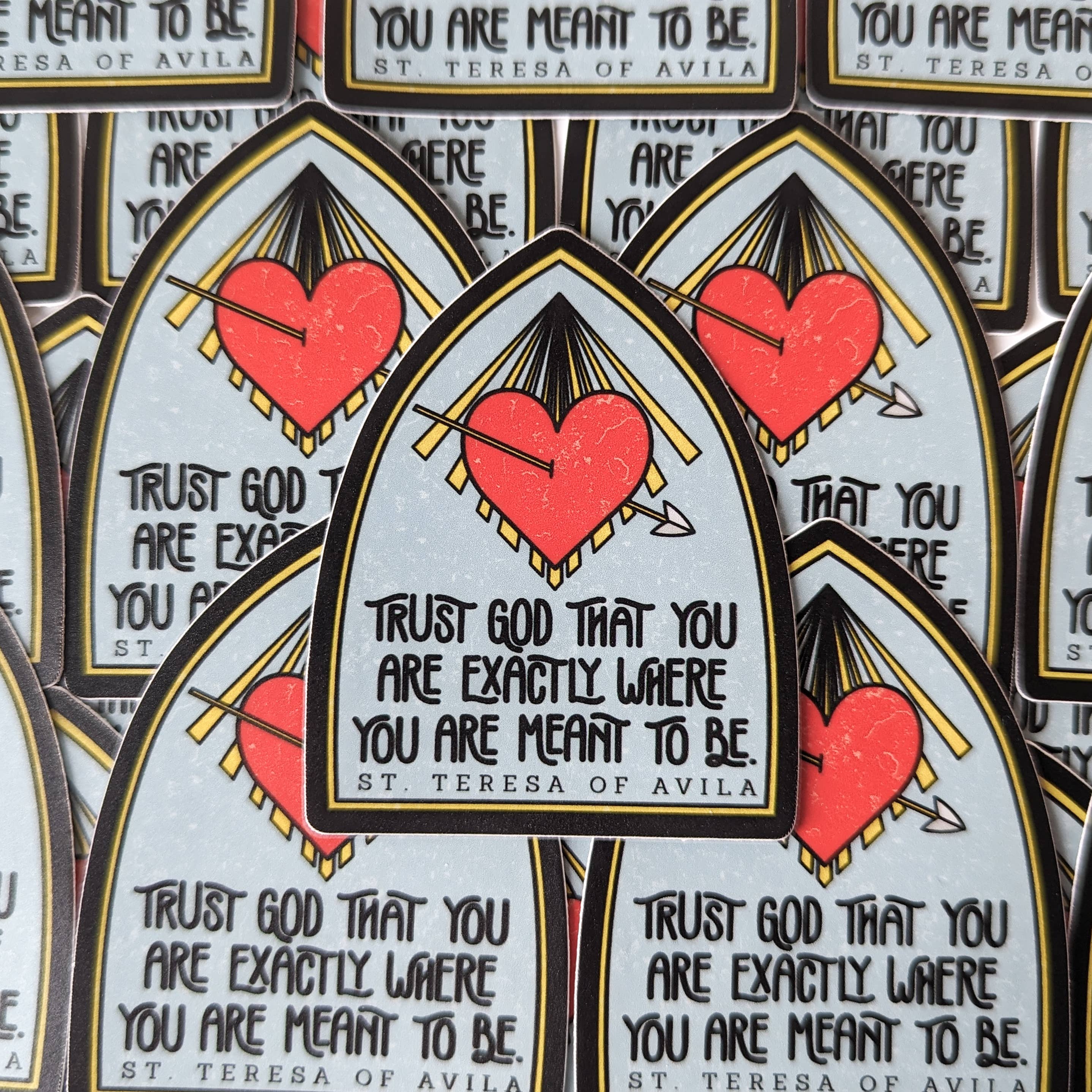 Real Happy Designs - Wholesale Sticker - St. Teresa of Avila Sticker Saint Quote Sticker1