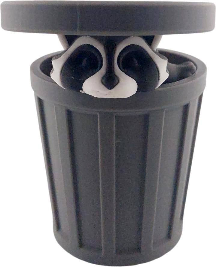 The Geek Galleria – wholesale Dekorativ statyett – 3D-utskriven ledad tvättbjörnsfigur | Realistiska svarta, grå och vita färger | Bedårande skrivbordsdekoration och samlartillbehör | Fidget7