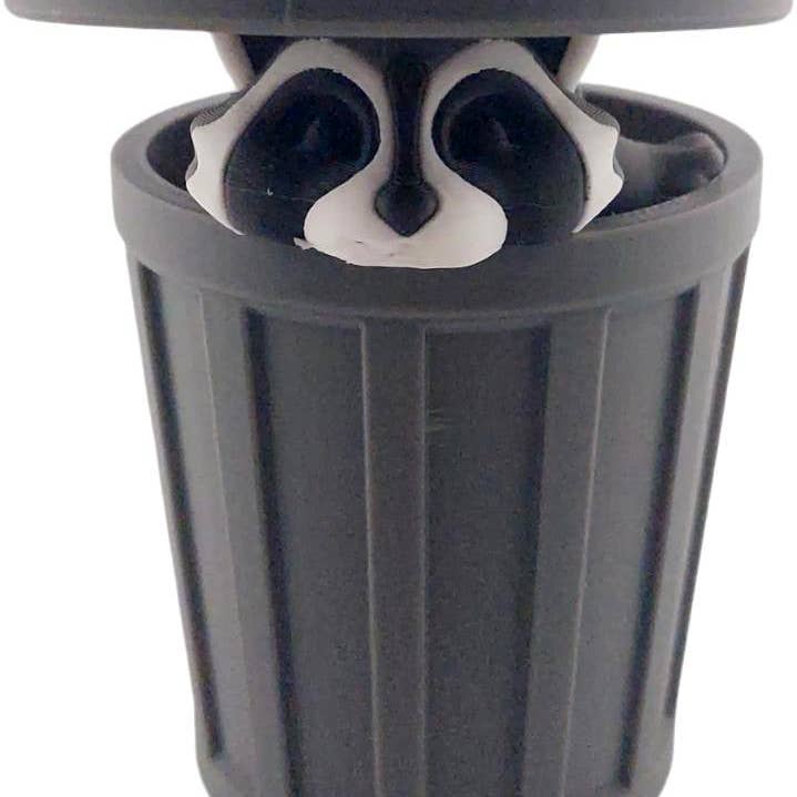 The Geek Galleria – wholesale Dekorativ statyett – 3D-utskriven ledad tvättbjörnsfigur | Realistiska svarta, grå och vita färger | Bedårande skrivbordsdekoration och samlartillbehör | Fidget7