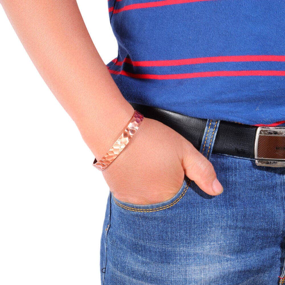 COPPER ARTS INC. - Wholesale Cuff Bracelet - P 26 Copper hammered magnetic adjustable bracelet2