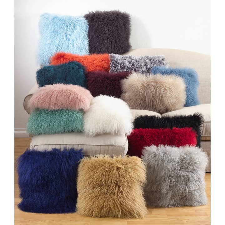 Saro Lifestyle - Wholesale Throw/Decorative Pillow - Mongolian Lamb Fur Pillow - Poly Filled8