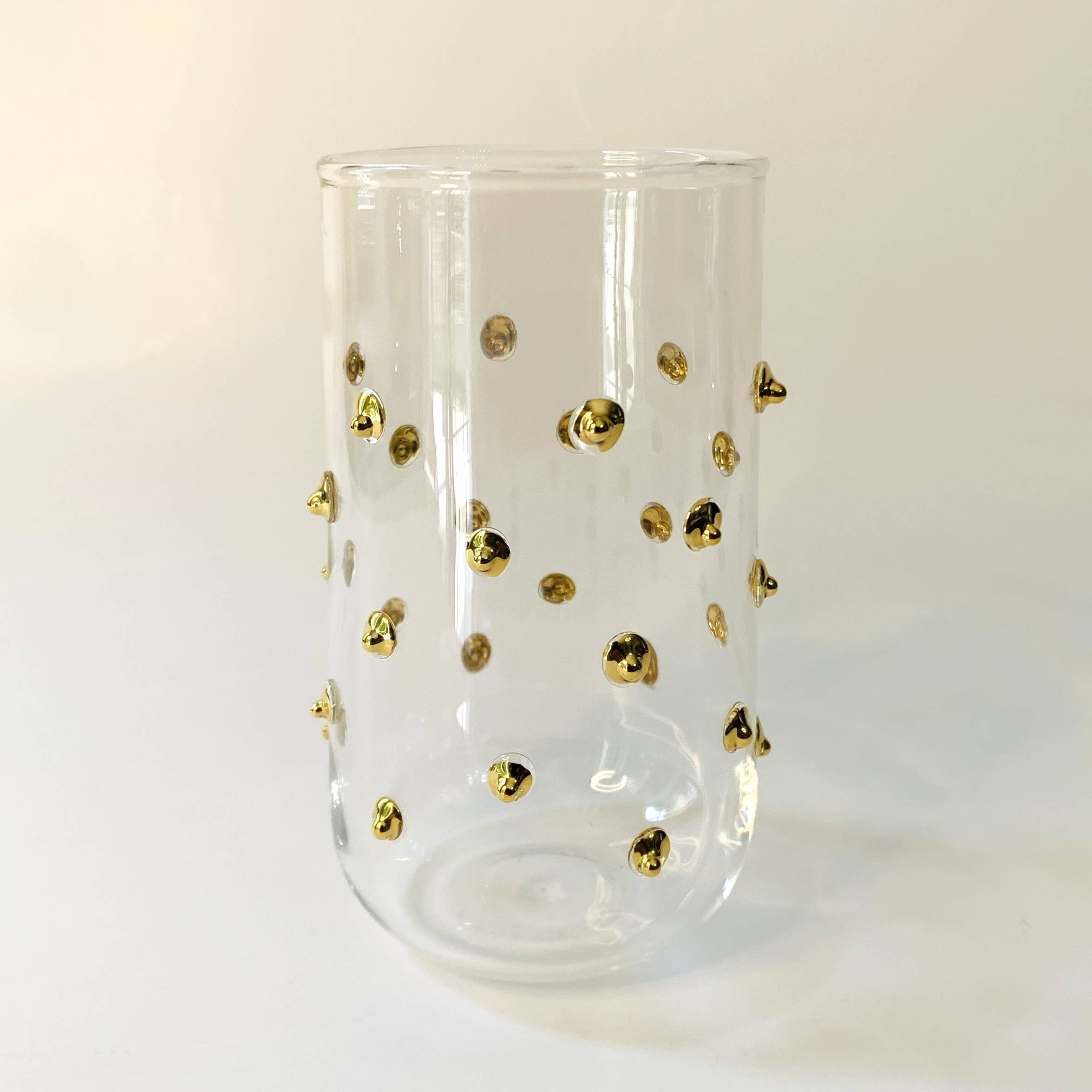 Dandarah – wholesale Drinking glass/cup – Blown Glass Stemless Glass - Gold Dots0