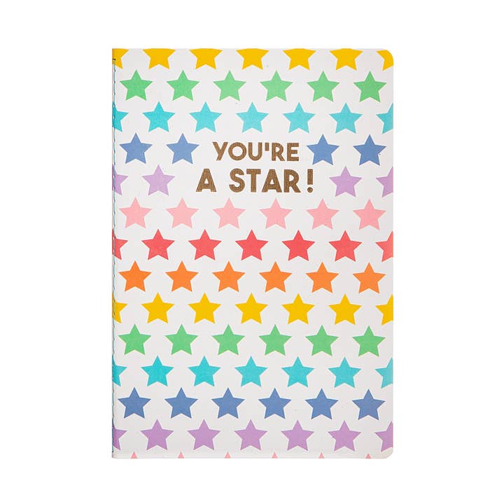 Rainbow Stars A5 Notebook for wholesale by Sass & Belle Europe