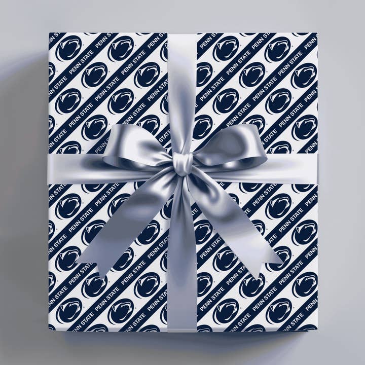 Penn State Striped Wrapping Paper for wholesale by Wrapping Papered