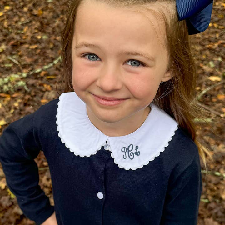 Carson Elizabeth Kids - Wholesale T-Shirt - Kids - Girls Long Sleeve Peter Pan Collar Shirt
