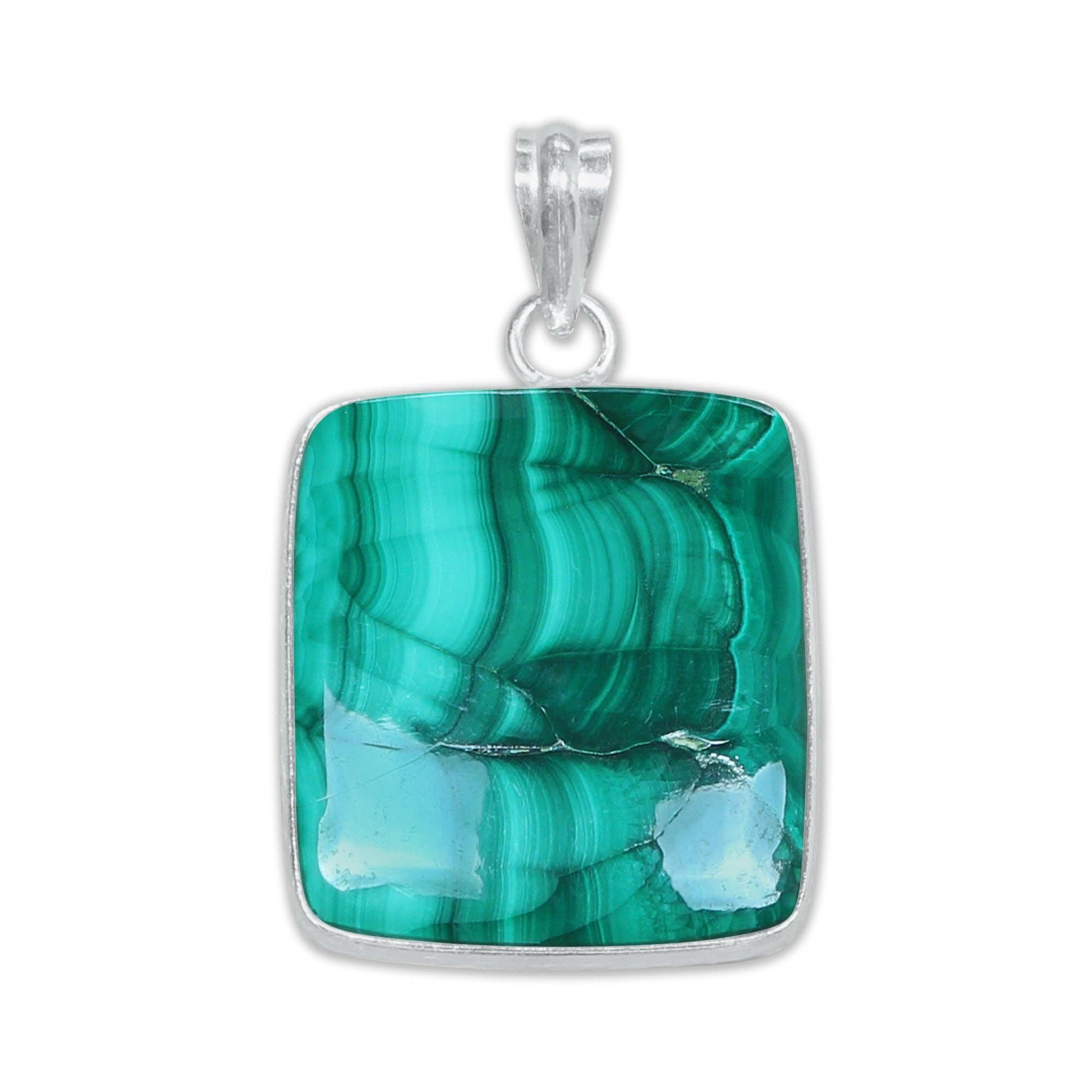 Handmade Jewels - Wholesale Individual Charm/Pendant - Malachite Minimalist Pendants -  Handmade, Silver-Plated, Wholesale9