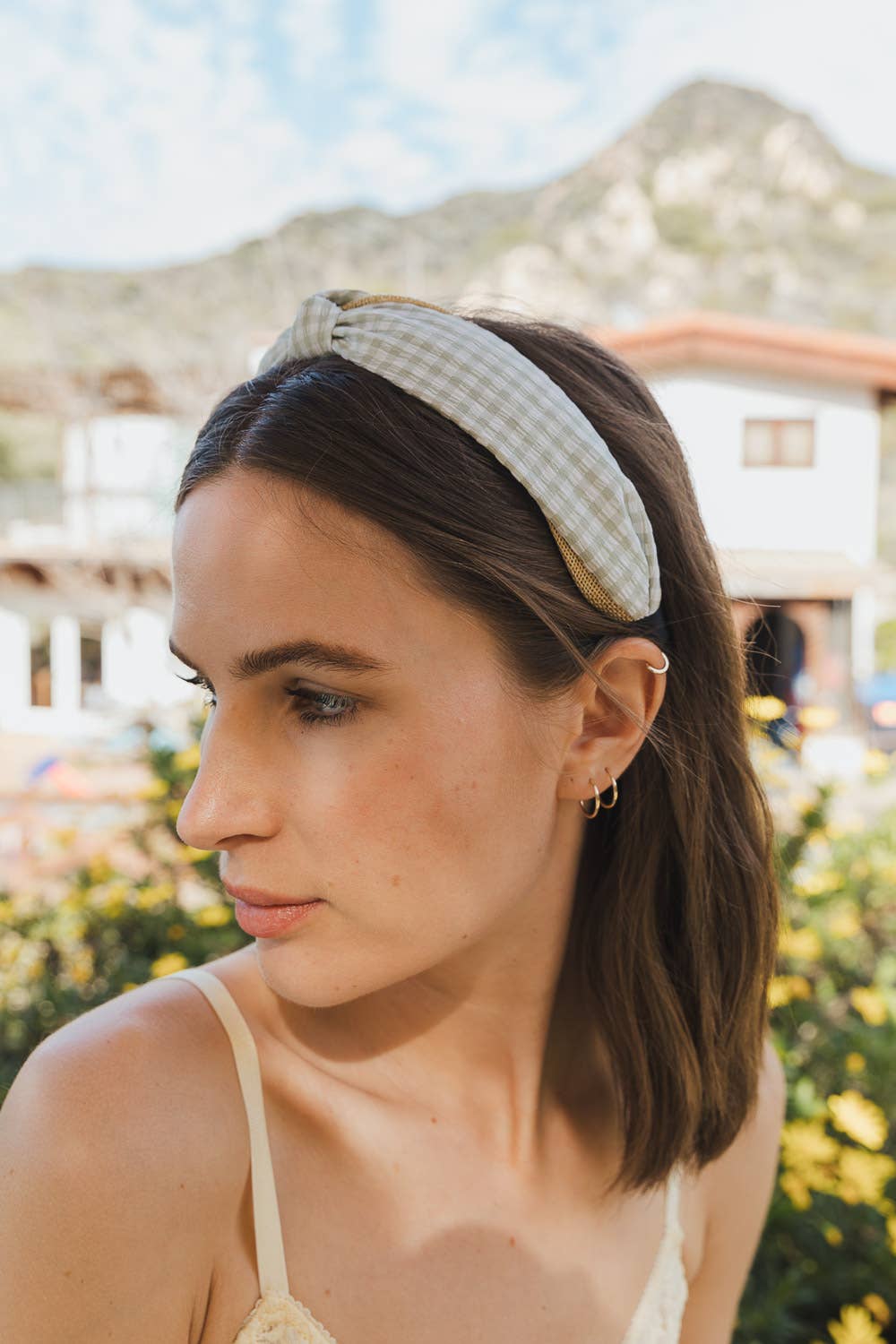 Leto Accessories - Wholesale Fashion Headband - Women's - Gingham Pique Woven Knot Headband 🌼6