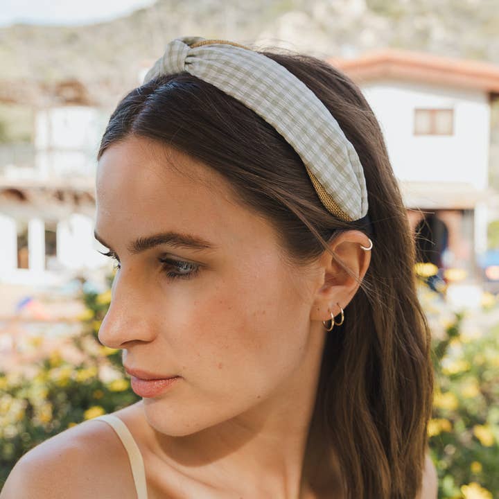 Leto Accessories - Wholesale Fashion Headband - Women's - Gingham Pique Woven Knot Headband 🌼6