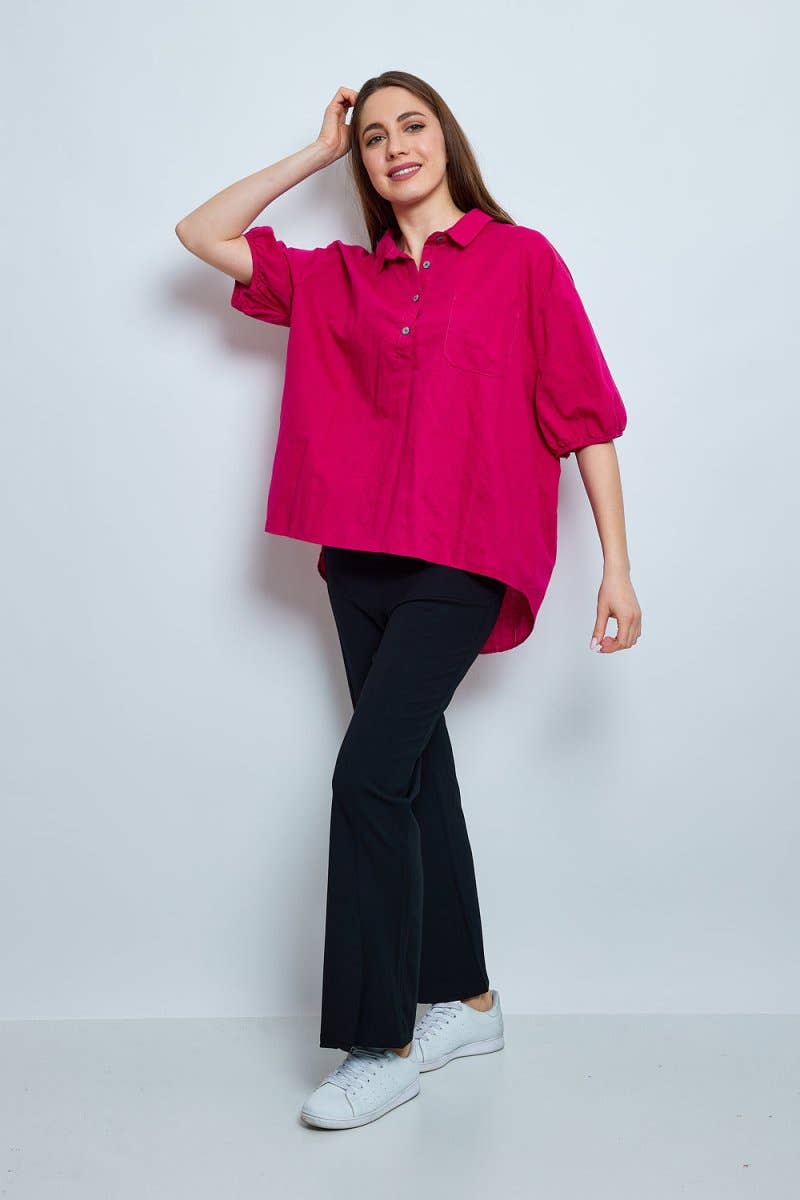 BELLA BLUE - Vente Chemise à col boutonné – femme - Top - D579-H0310