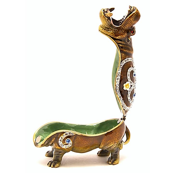 Ciel Collectables - Wholesale Jewelry Box/Organizer - Hippotamus Trinket Box. Hand Made With Enamel & Swarovski