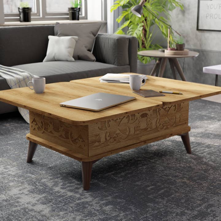 BERA DESIGN LTD – Engroshandel Sofabord – Magic Natural Udtrækkelig Kaffe/Spisebord Lift Top
