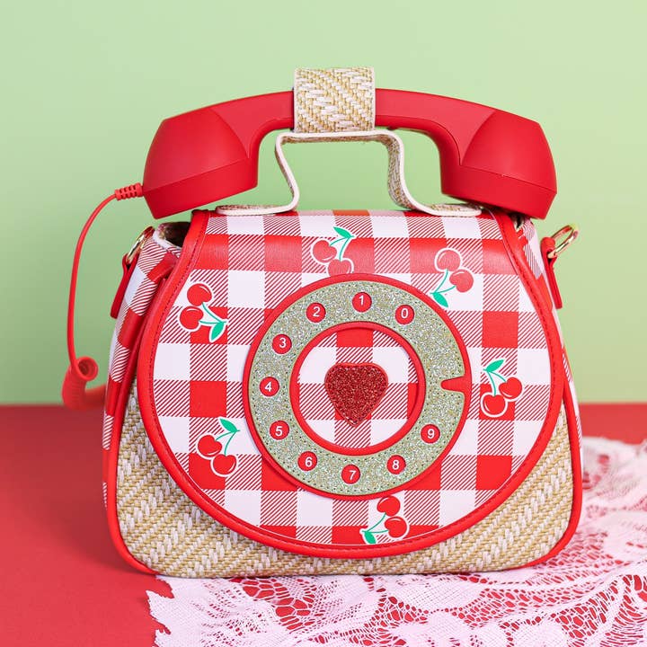 Ring Ring Phone Convertible Handbag - Cherry for wholesale by Bewaltz