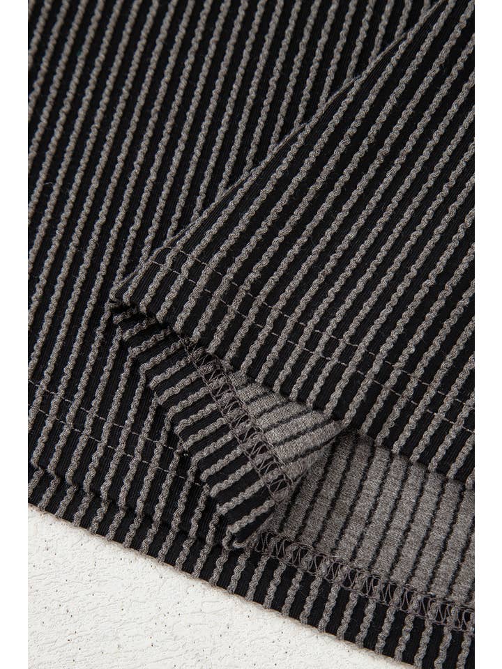 Gray Leopard Patchwork Edge Corded T Shirt and Pants Set for wholesale on Faire7