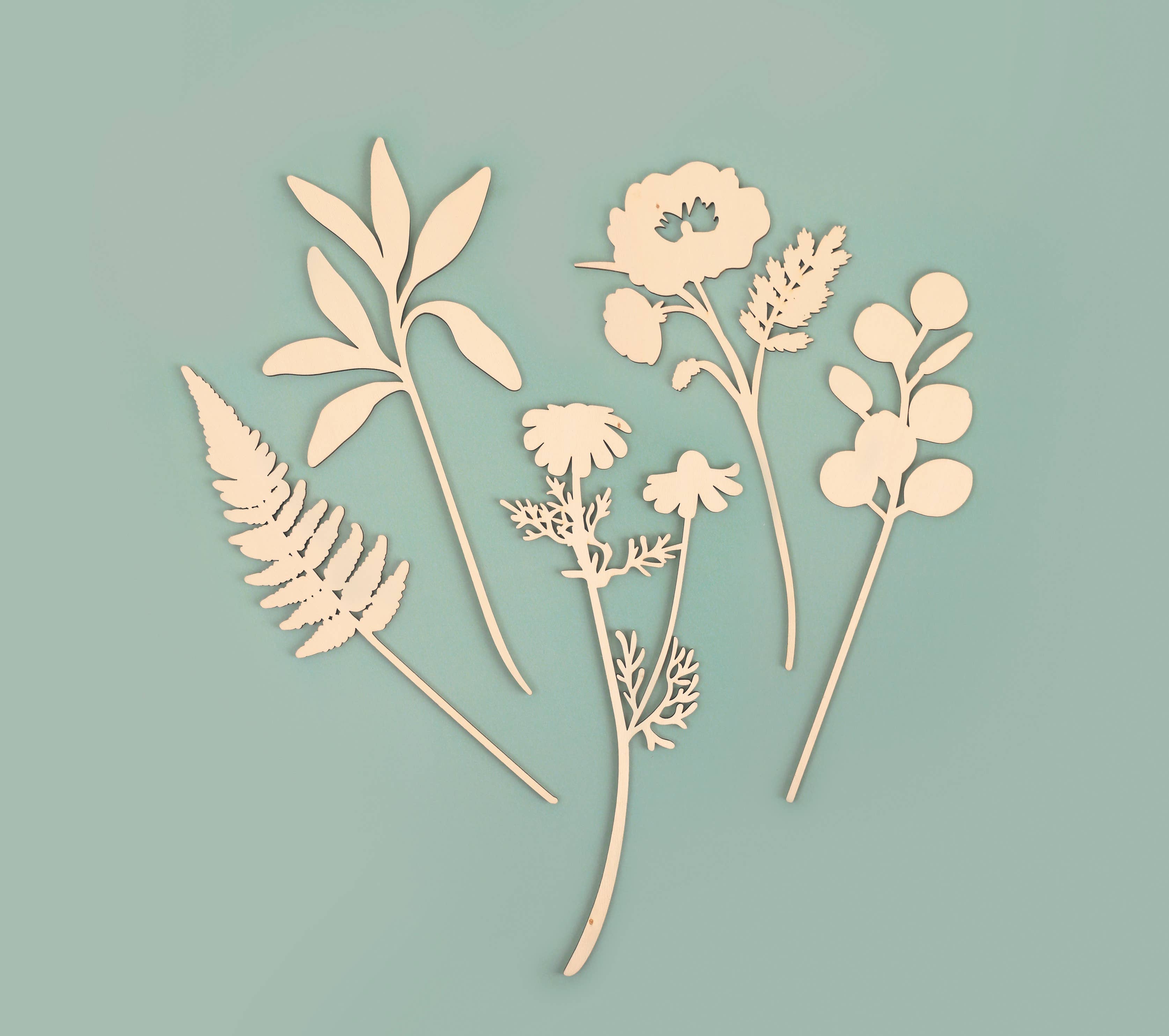 Graine Créative - Wholesale Wood Toy - Kids - BOX OF 10 FLOWERS WOOD PLYWOOD +/- 240mm x 4mm1