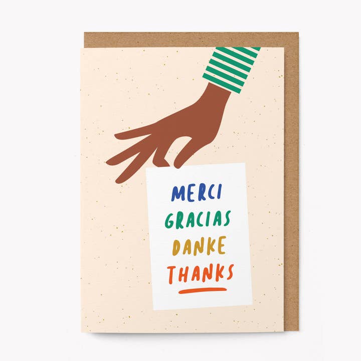 Graphic Factory – wholesale Thank you card – Merci, Gracias, Danke, Thanks - Greeting Card0