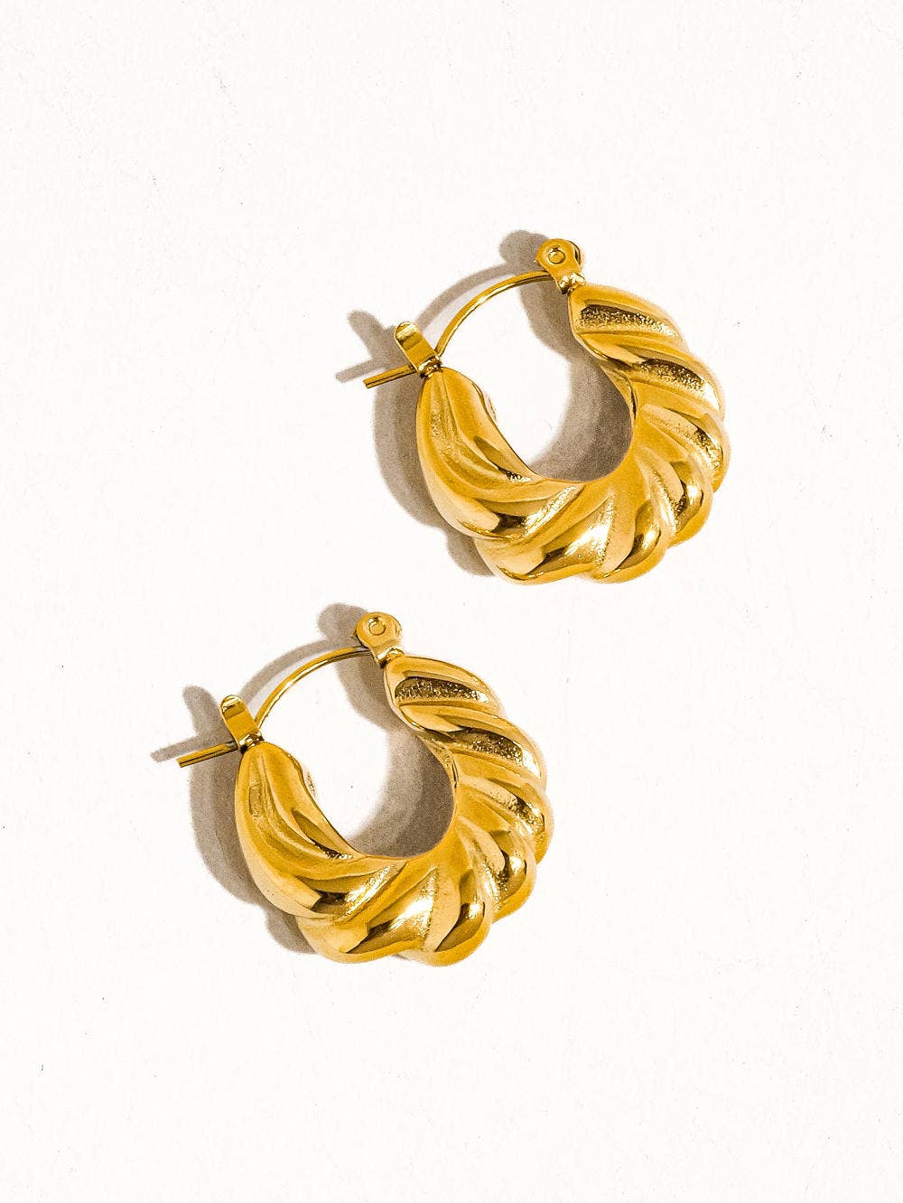 Kimberly 18K Gold Non-Tarnish Braided Hoop Earring for wholesale on Faire1