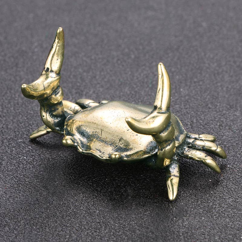 Gemcohub - Wholesale Decorative Figurine - Vintage Brass Crab Figurine Miniature Model0