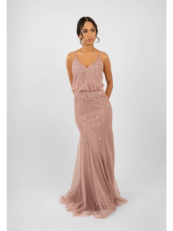 Keeva Mauve Bridesmaid Dress for wholesale on Faire