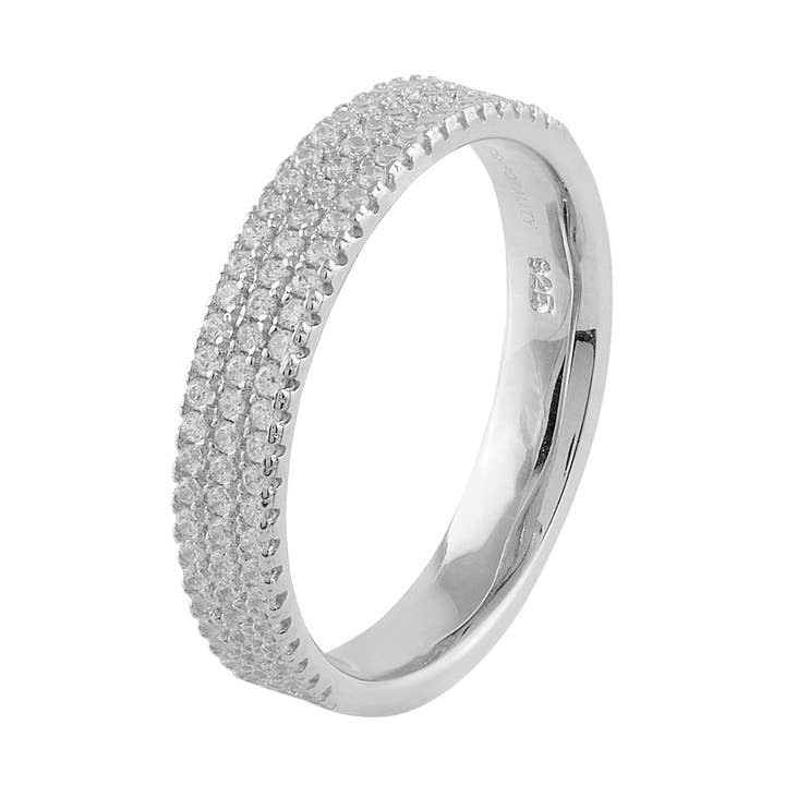 Serena silver ring with white zircons for wholesale by Itemporality