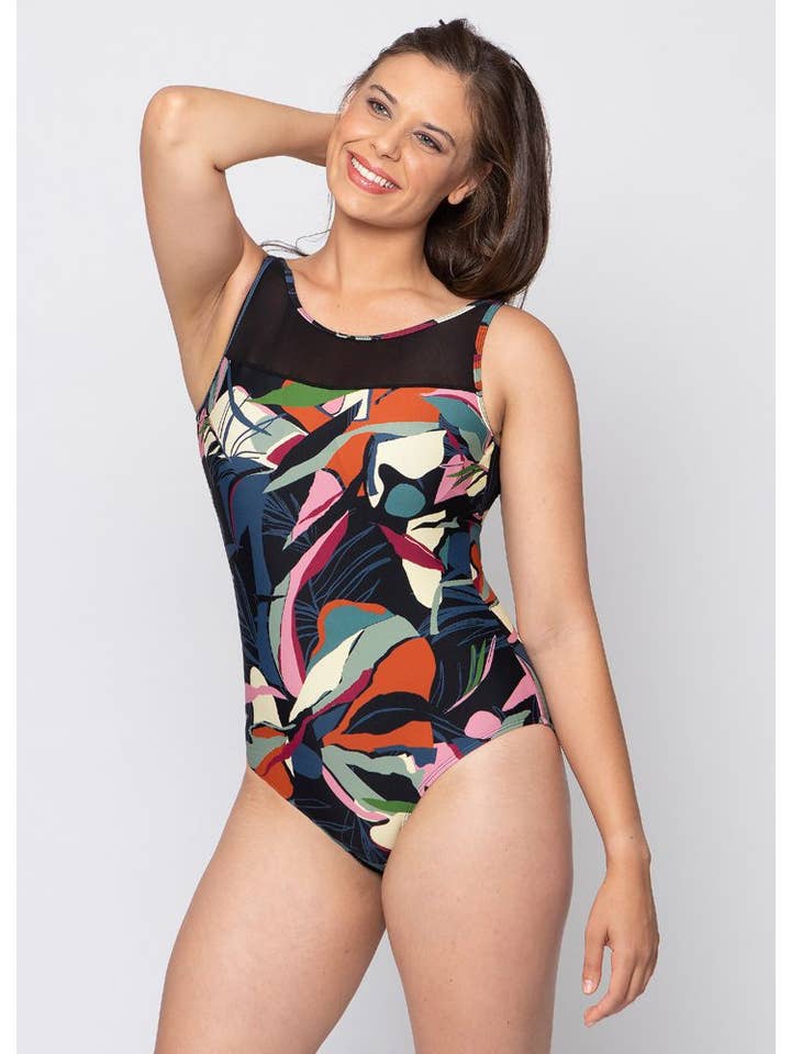 Multi Chlorine Resistant One Piece Mesh Yoke Abstract for wholesale on Faire1