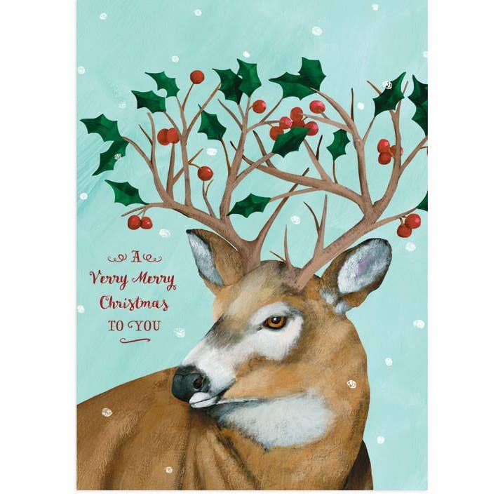 Carte de Noël de cerf d'hiver pour la vente par 23rd Day Paper Goods
