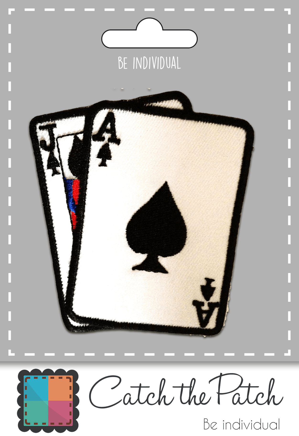 white Iron-on Patch - Ace Cards Poker for wholesale on Faire1