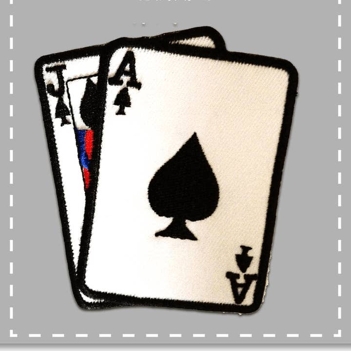 white Iron-on Patch - Ace Cards Poker for wholesale on Faire1