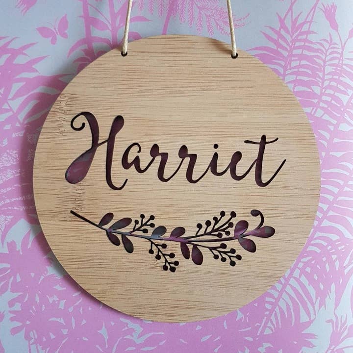 Personalised Floral Wall Plaque for wholesale by Little Birdy Finds