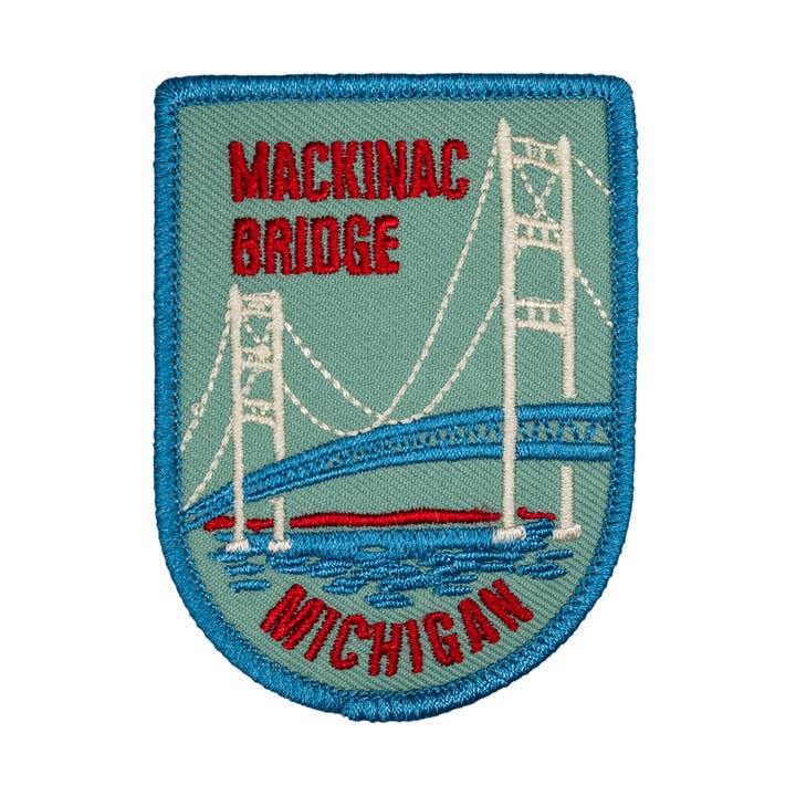Mackinac Bridge Iron-On Patch for wholesale by Peninsulas