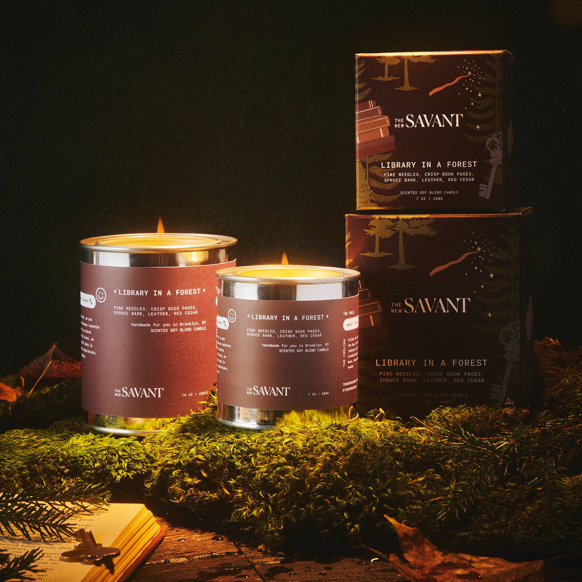 THE NEW SAVANT - Vente Bougie en bocal - Bougie Bibliothèque dans une Forêt - Meilleure Vente 🕯️🌲📚4