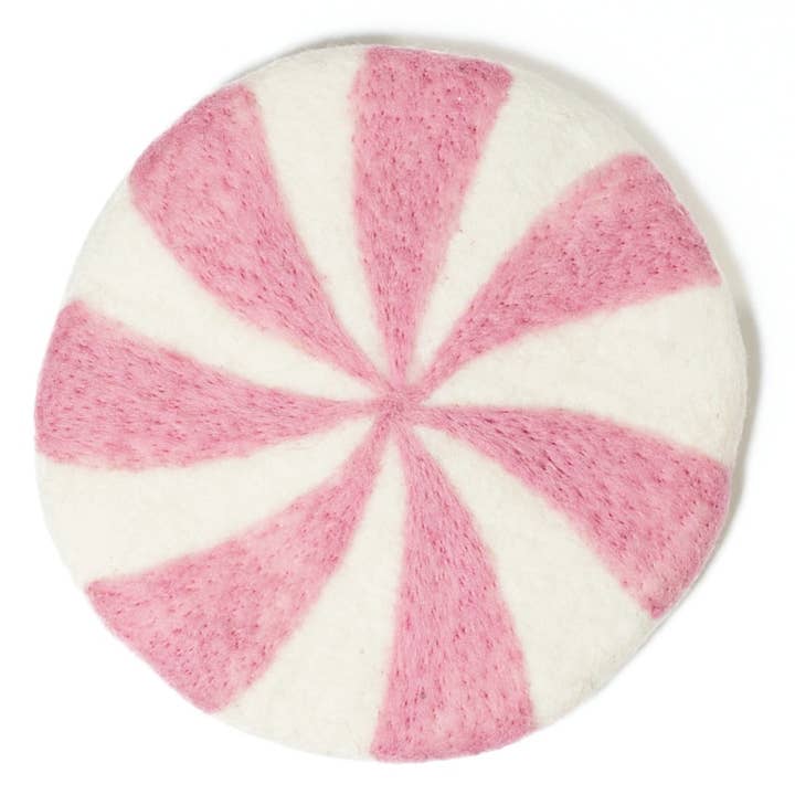 Wool Trivet - Candy Cane in Pink for wholesale by Once Again Home Co.