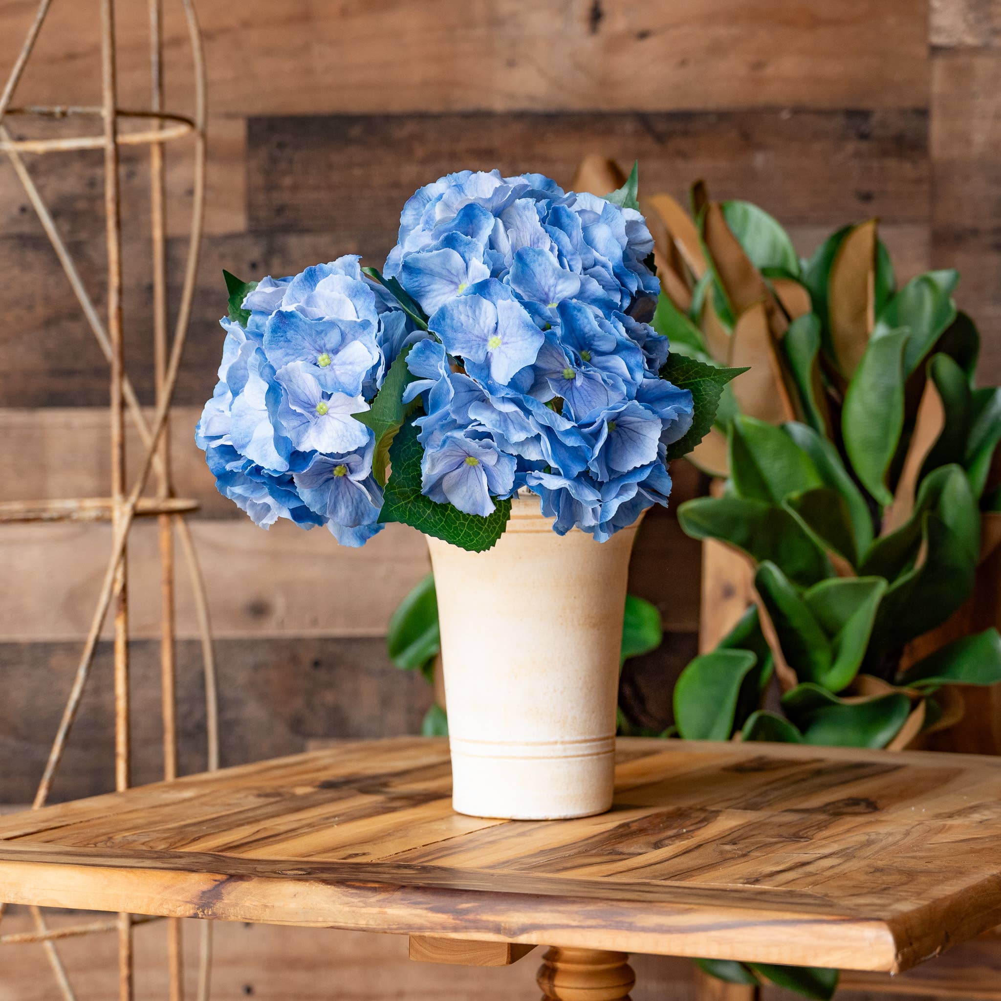 Mills Floral Company - Wholesale Artificial Flowers - Real Touch Hydrangea - 14 Inch - Blue3