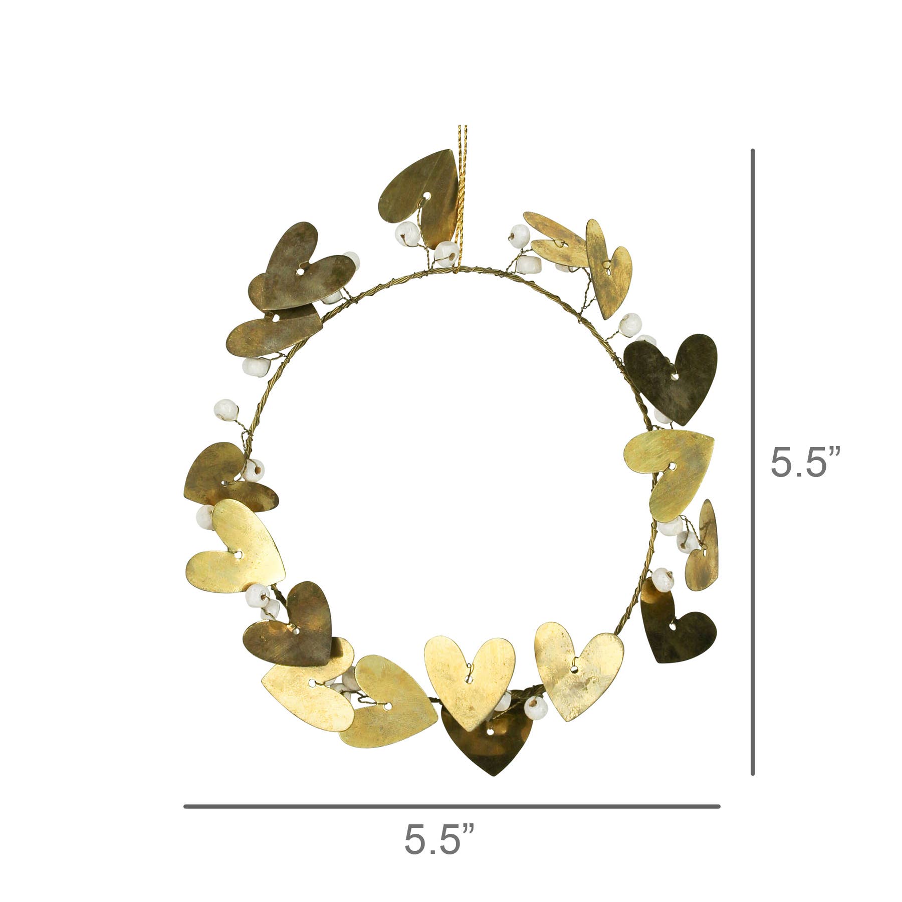 HomArt – wholesale Prydnad – Hjärtbladsdekoration i antikguldfinish2