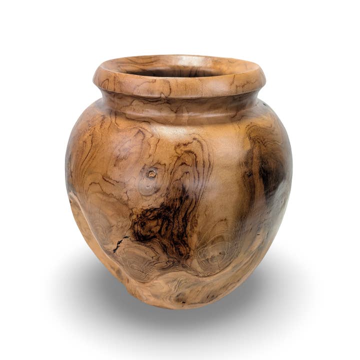 baligood - Wholesale Vase - Natural Teakwood Vase, Carved Wood Vase, Distressed Wood Vase,9