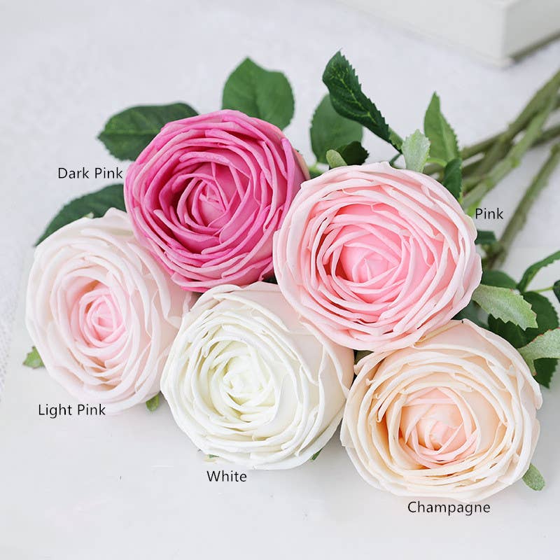 Sweet Home Deco – Engroshandel Kunstige blomster – 17" høj kunstig 'Real Touch' rosenkvist, engelsk kålrose10